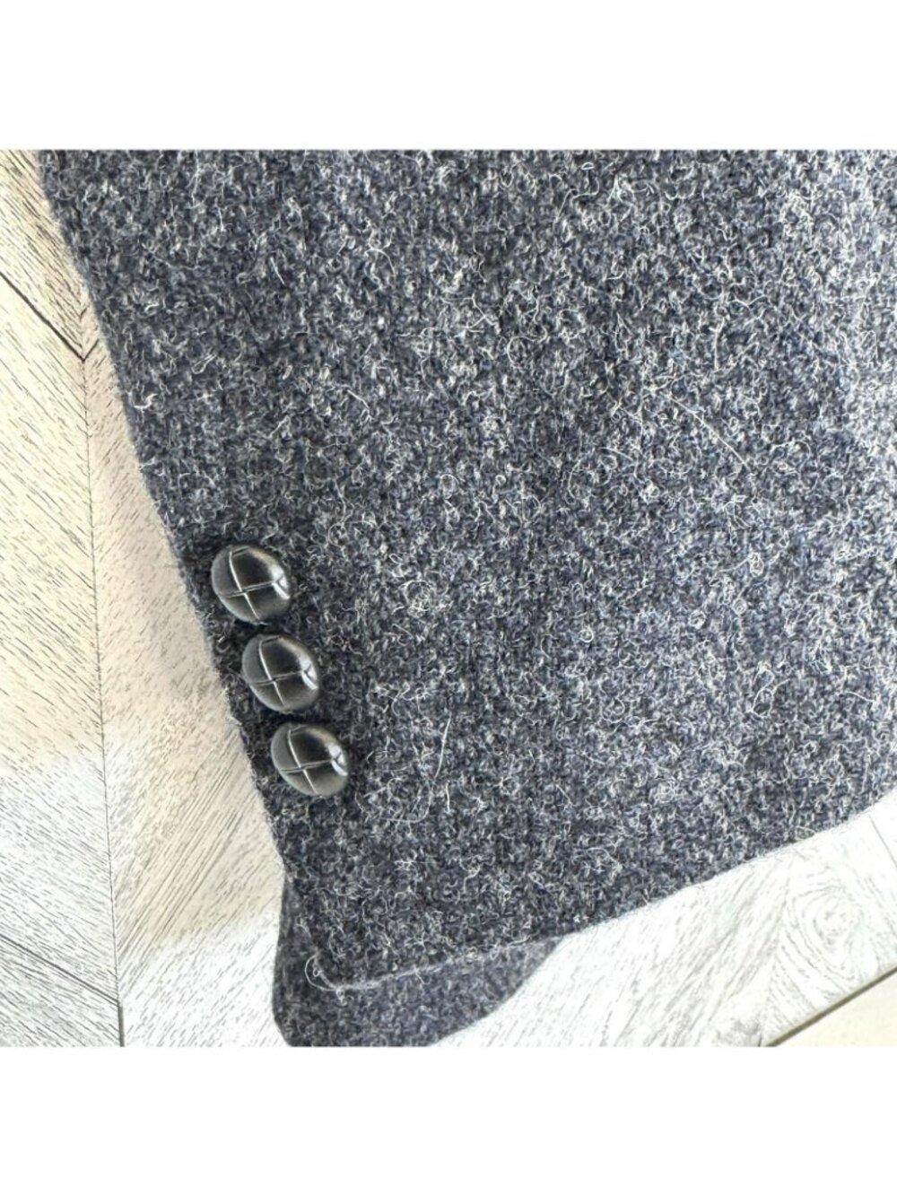 Vintage Harris Tweed Blazer Sport Coat Jacket Mens Size 42R Charcoal Gray Wool - Picture 2 of 8